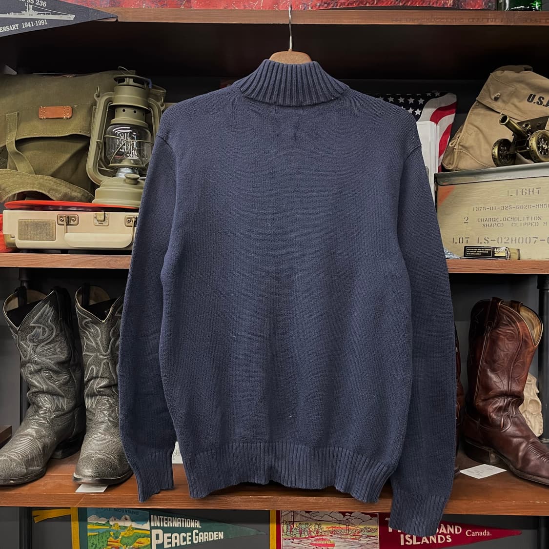 폴로 랄프로렌 신형 라벨 모크 넥 버튼 니트 스웨터 상품이미지2