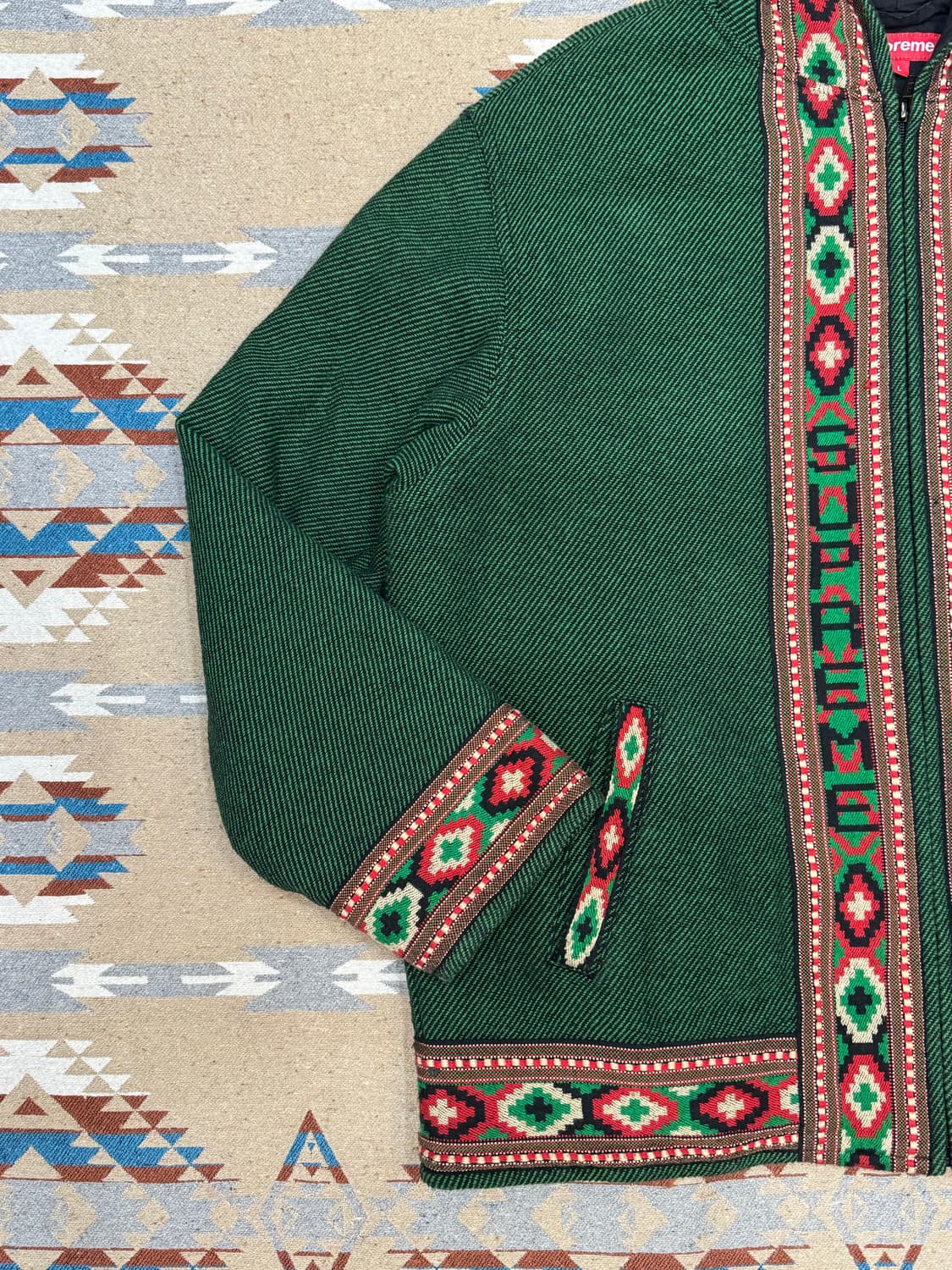 [L] 슈프림 우븐 후디드 자켓 그린   상품이미지3