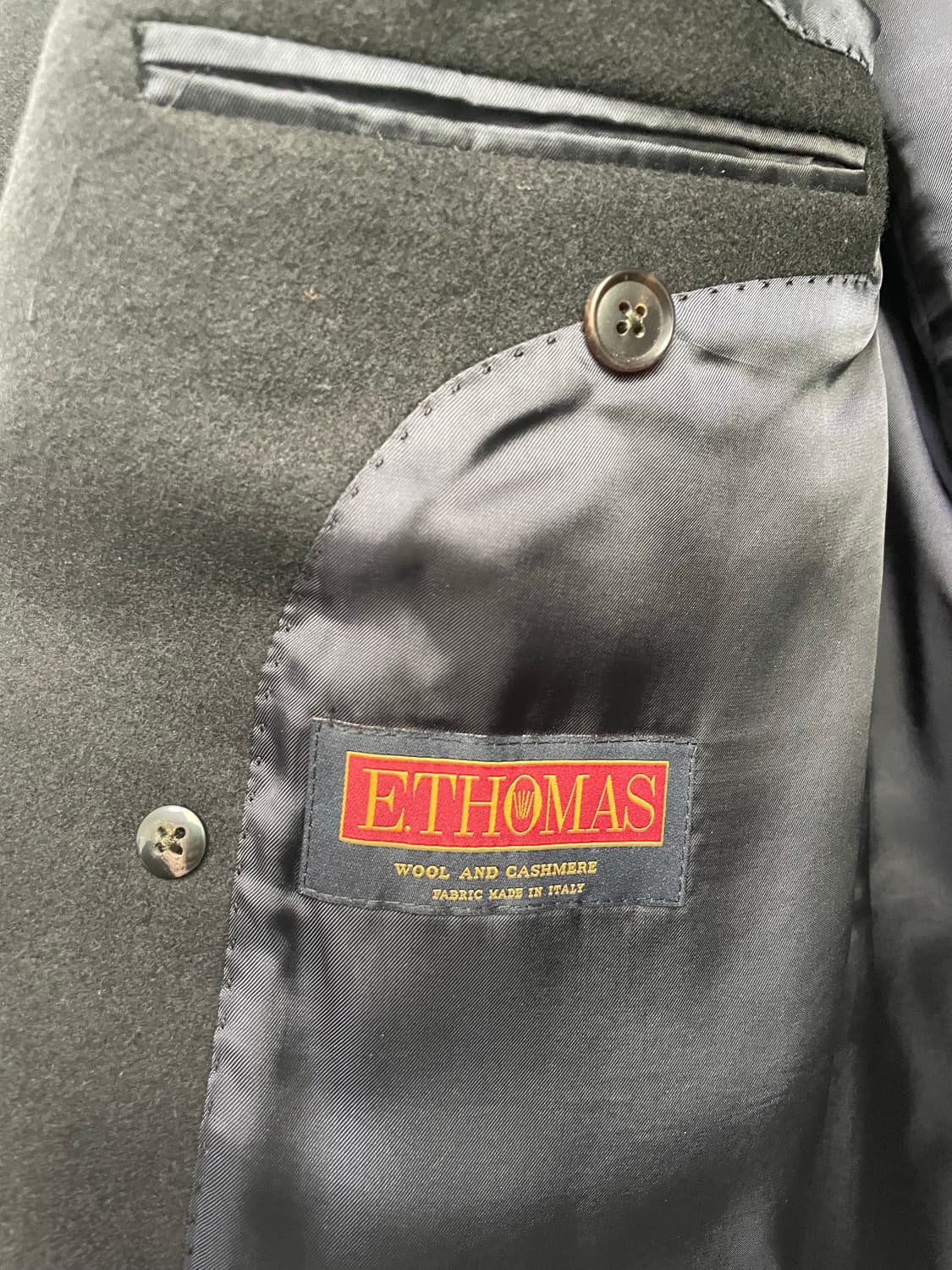 수트 서플라이(SUIT SUPPLY) 울캐시미어 블랙 더블 브레스티드코트 상품이미지6