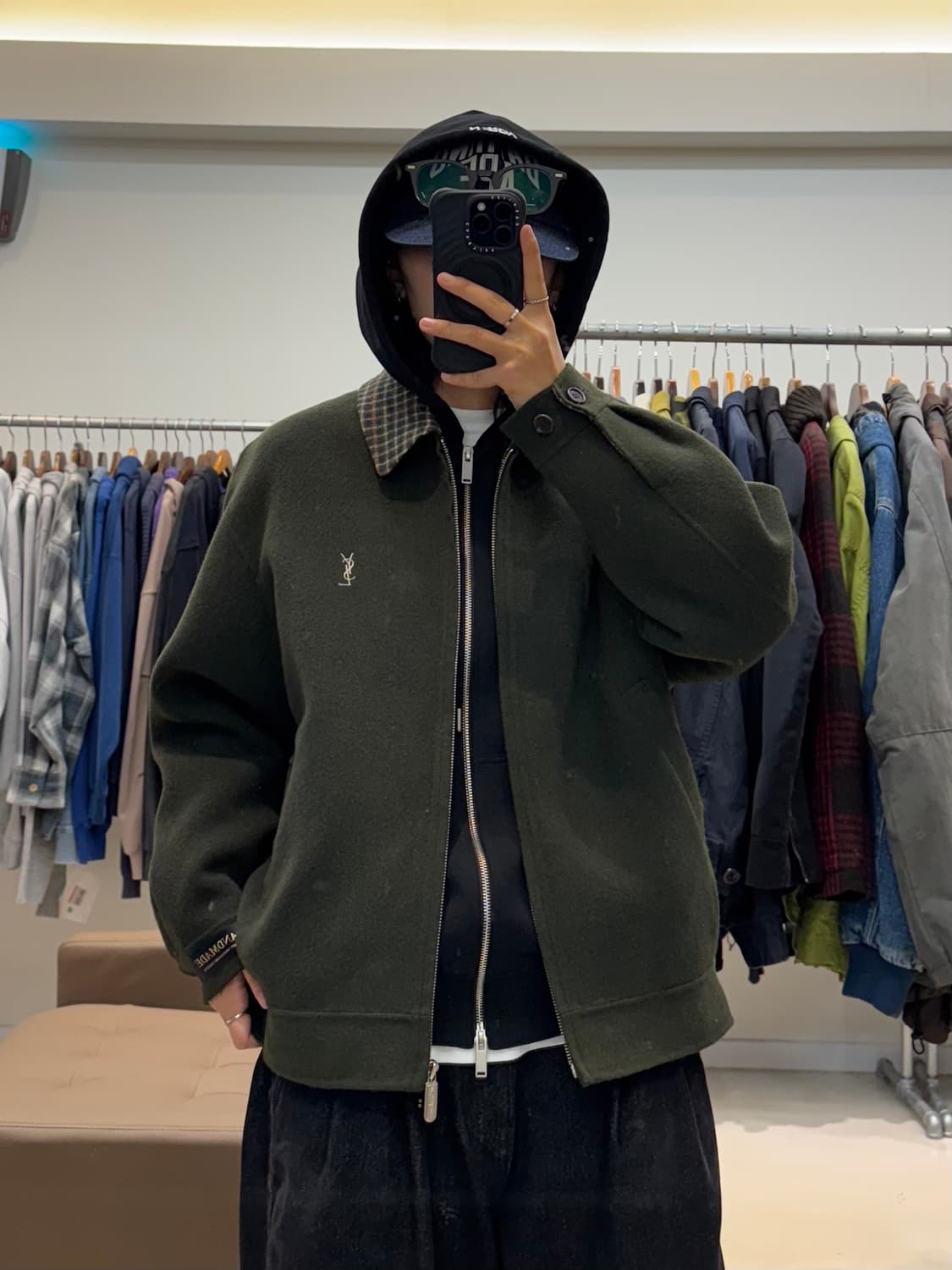 입생로랑 핸드메이드 모직 블루종 상품이미지5