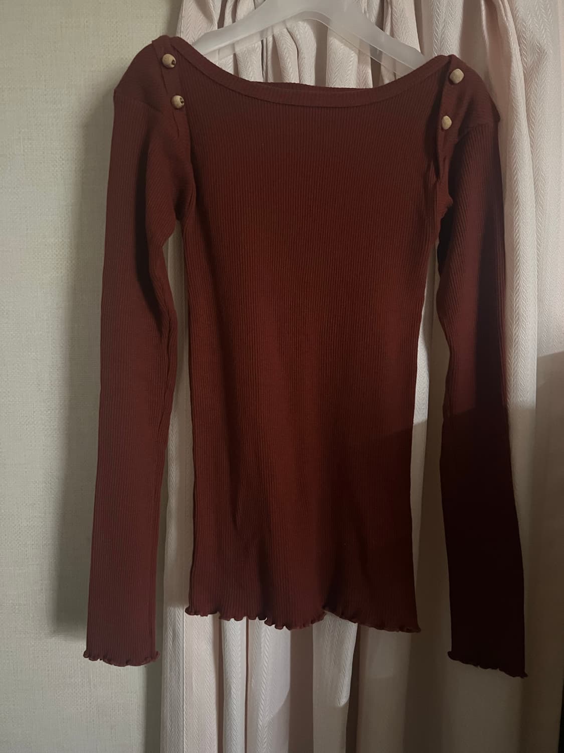 베이스레인지 disc long sleeve tee - burgundy 상품이미지1