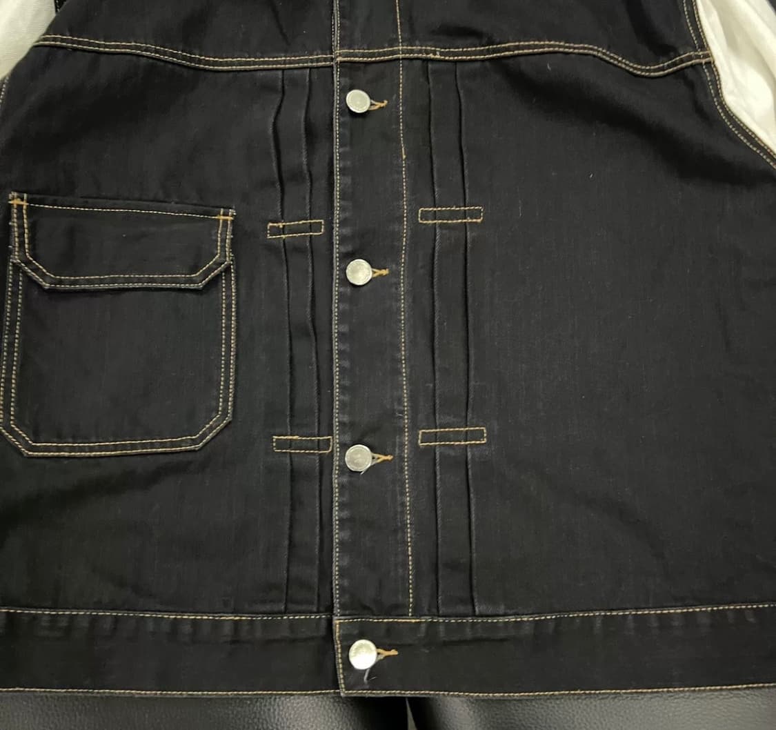 [M] 라프시몬스 투톤 데님 자켓 창모착용 상품이미지5