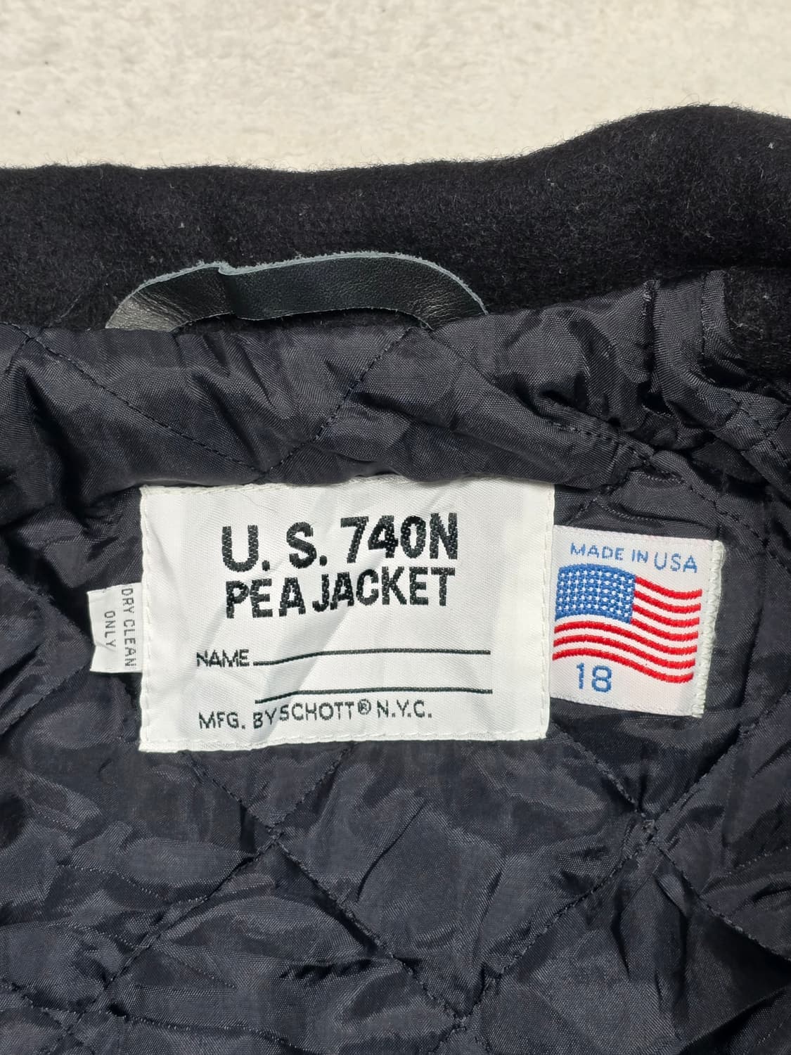 Schott 쇼트 U.S. 740N 블랙 피코트 상품이미지7