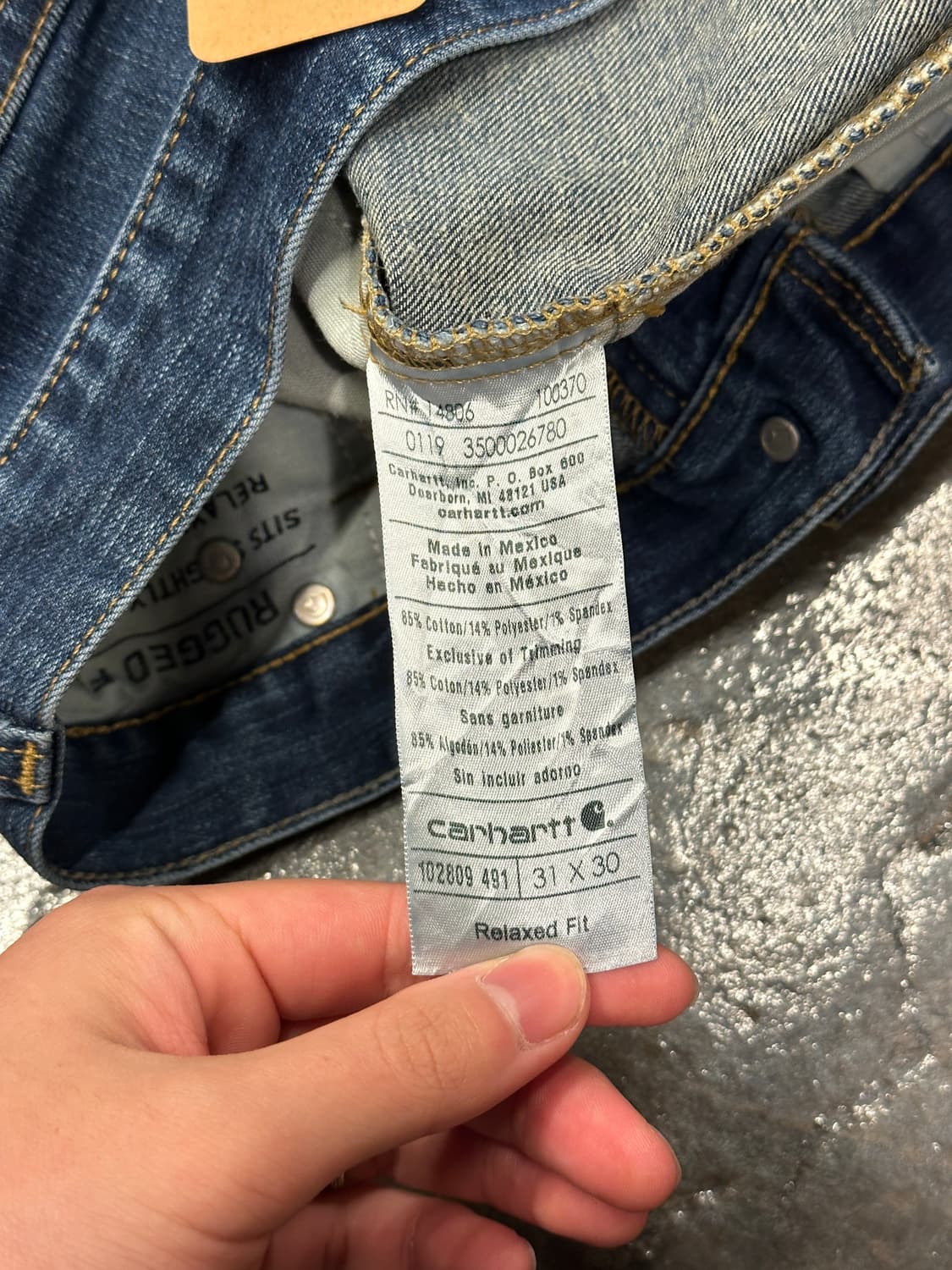 칼하트 102809 러그드 플렉스 릴렉스드 핏 부츠컷 31x30 상품이미지6