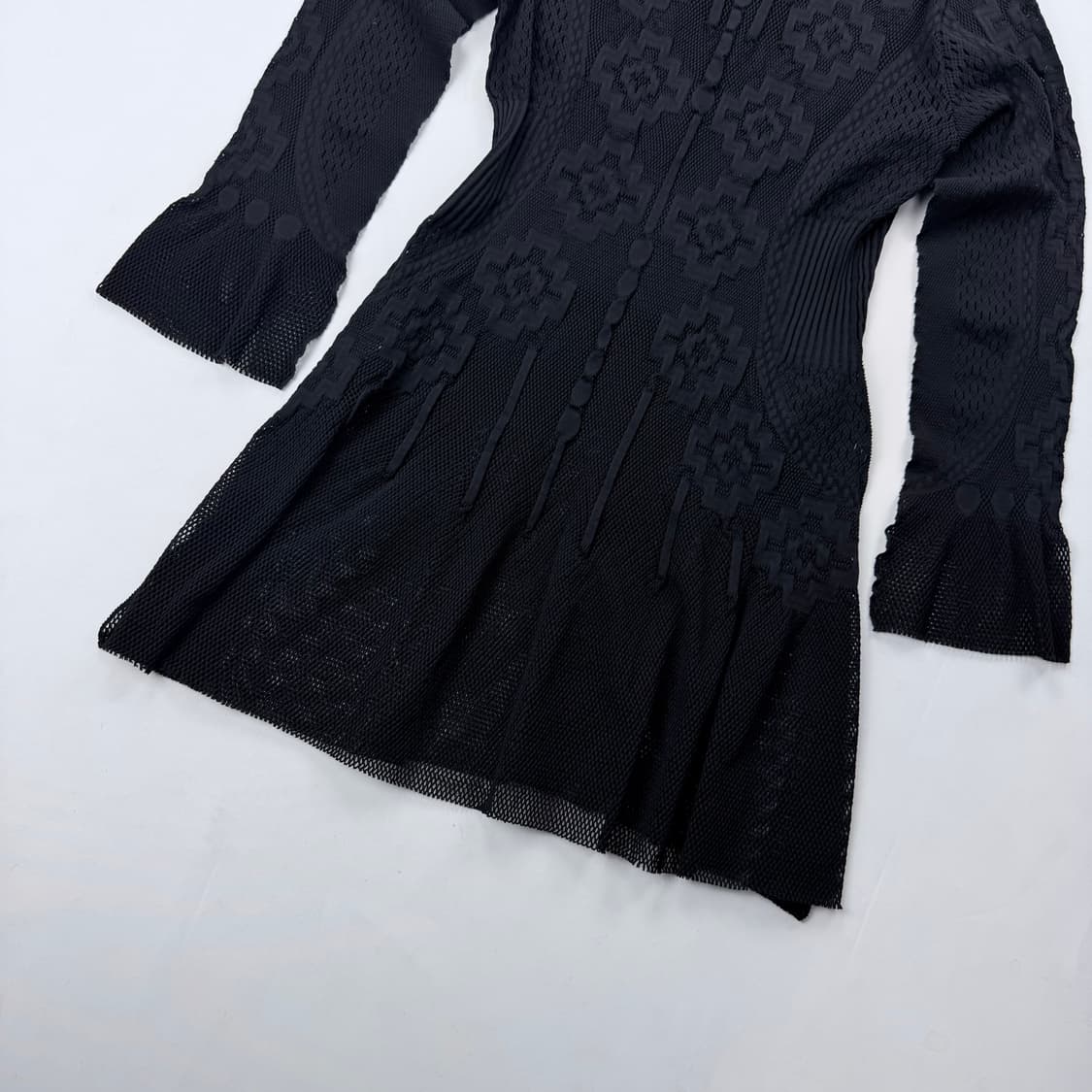 HirokoBis 패턴 디테일 매쉬 롱 가디건 상품이미지10