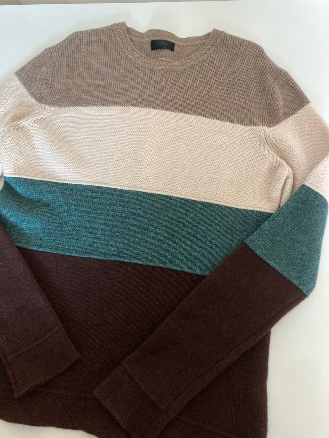 타임옴므 울 야크 혼방 컬러블록 니트 (100 size) 상품이미지6