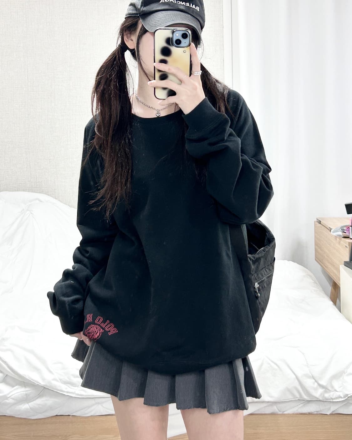 폴로 블랙 슬리브 맨투맨 상품이미지2