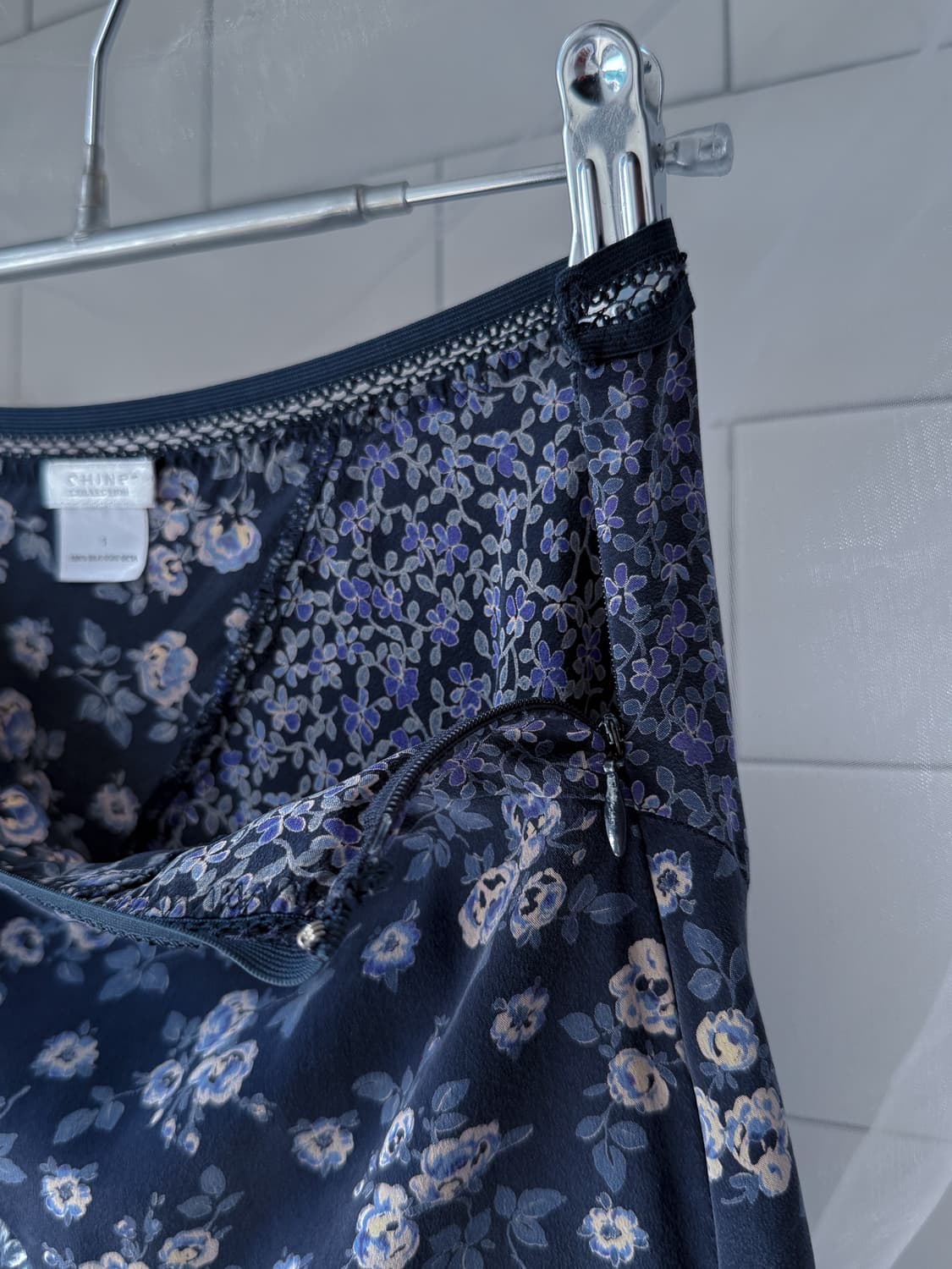 100% Silk Floral Unbalanced Skirt 0320 상품이미지5