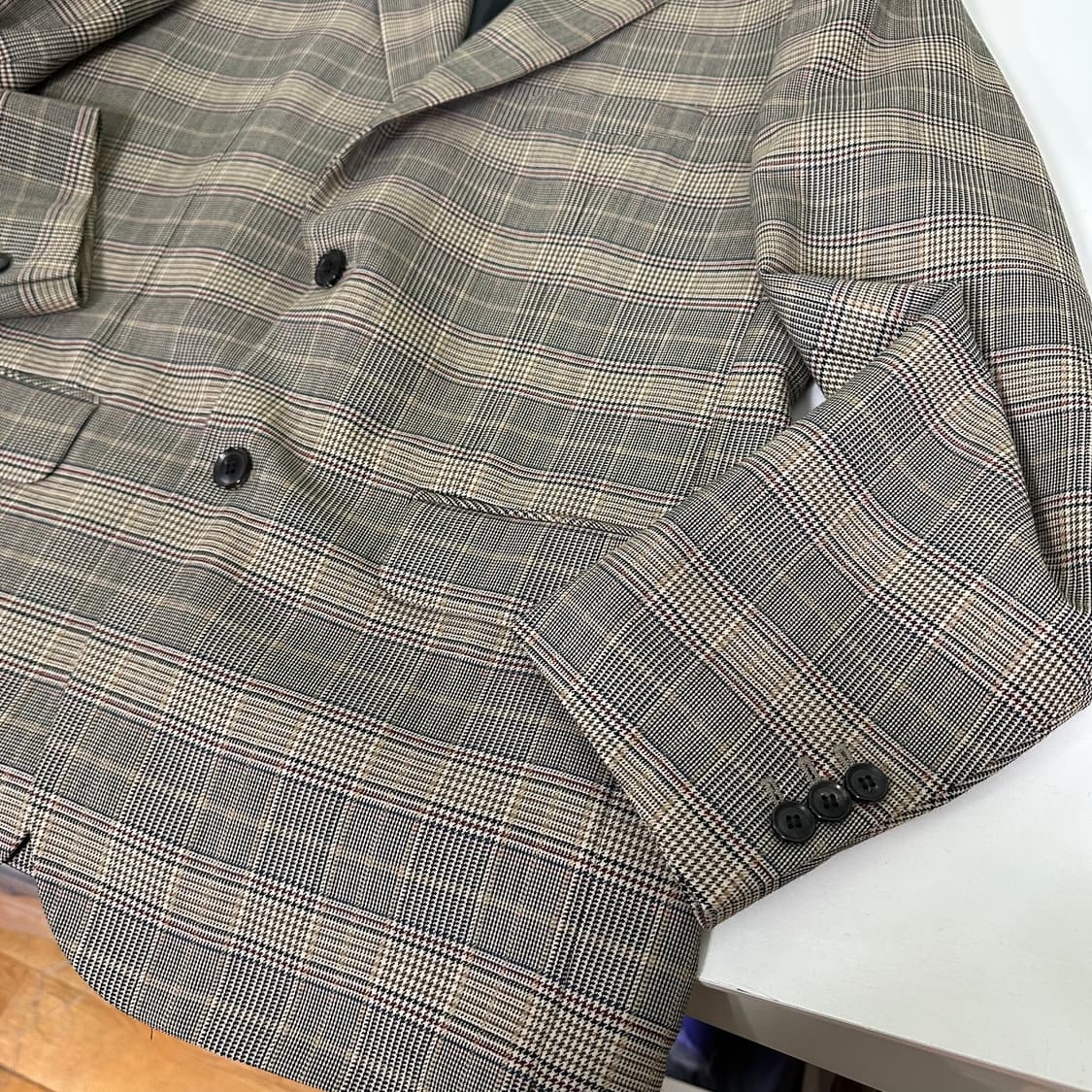 M 토니웩 베이지 울 체크 블레이저 상품이미지2