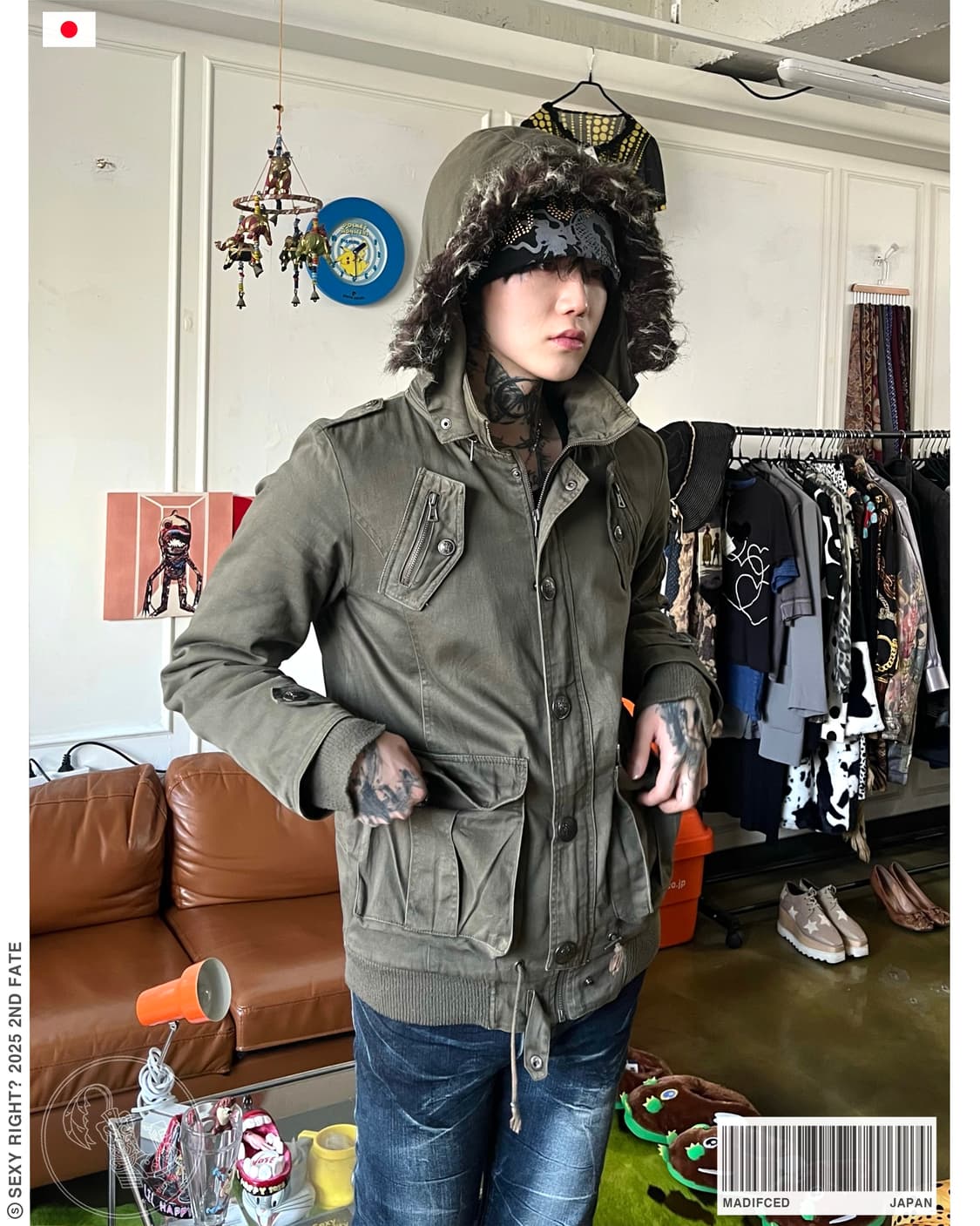 90-00s Madifced Gothic Fur Hood Jacket 상품이미지1