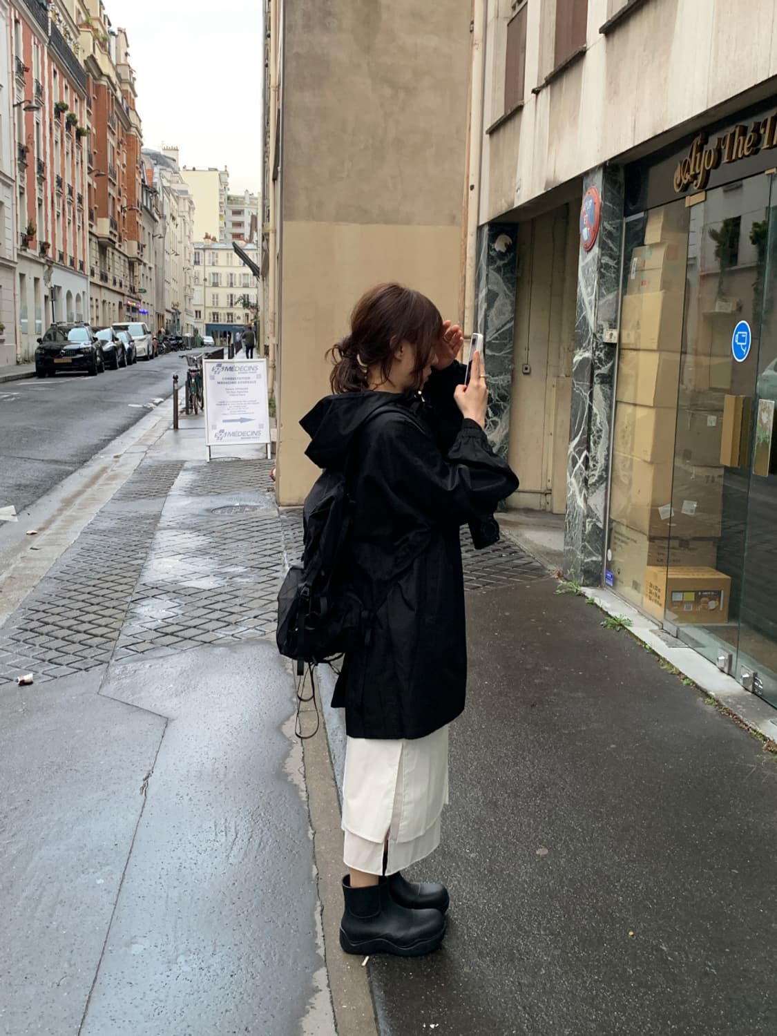 리어스 런던 후디드 코트 블랙 바람막이 야상 상품이미지5