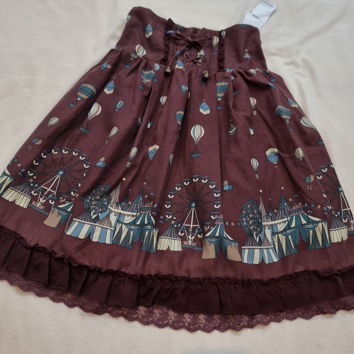 빈티지 서커스 열기구 패턴 스커트 상품이미지2
