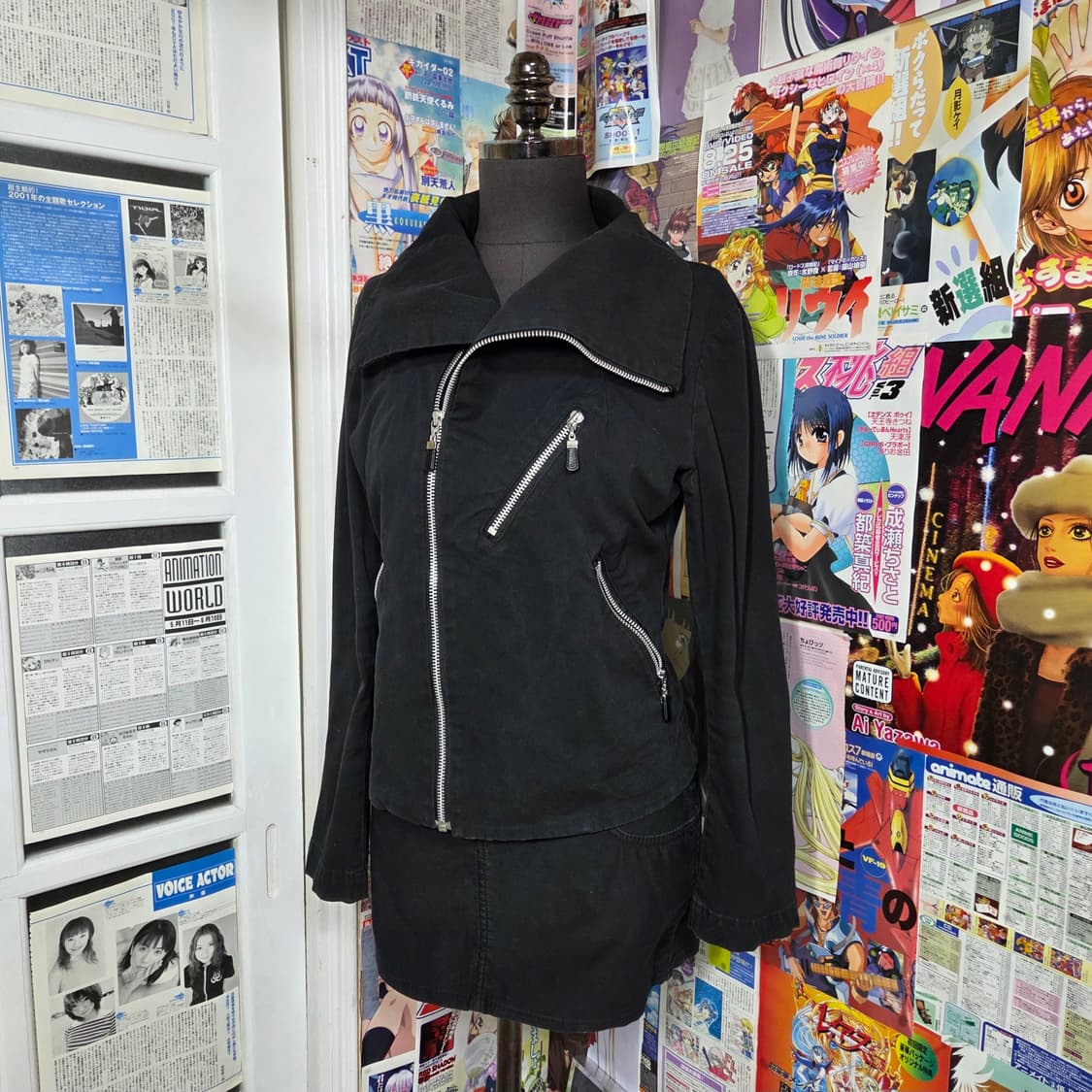 일본 빈티지 MK KLEIN 펑크 하이넥 블랙 코튼 집업 상품이미지2