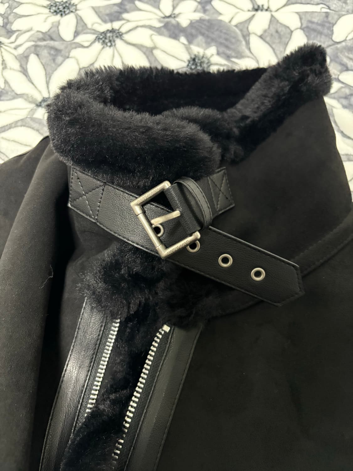 도프제이슨 솔리드 스웨이드 무톤 자켓 (블랙) XL 상품이미지5