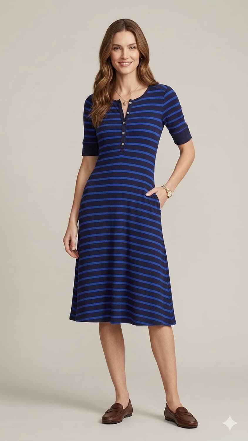 로렌랄프로렌 스트라이프 와플 니트 드레스 S 상품이미지1