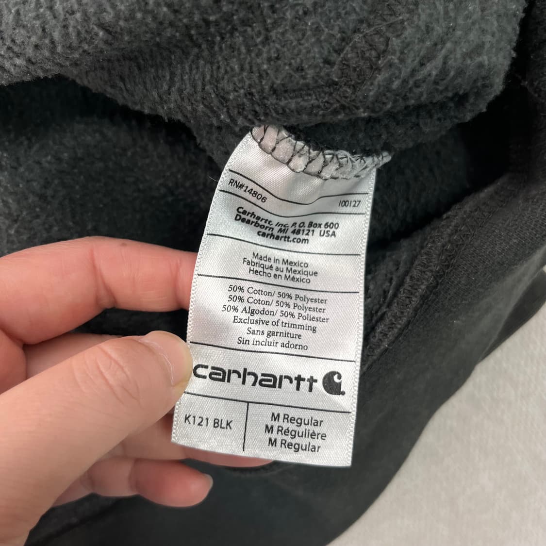 100 칼하트 차콜 후드티 상품이미지4