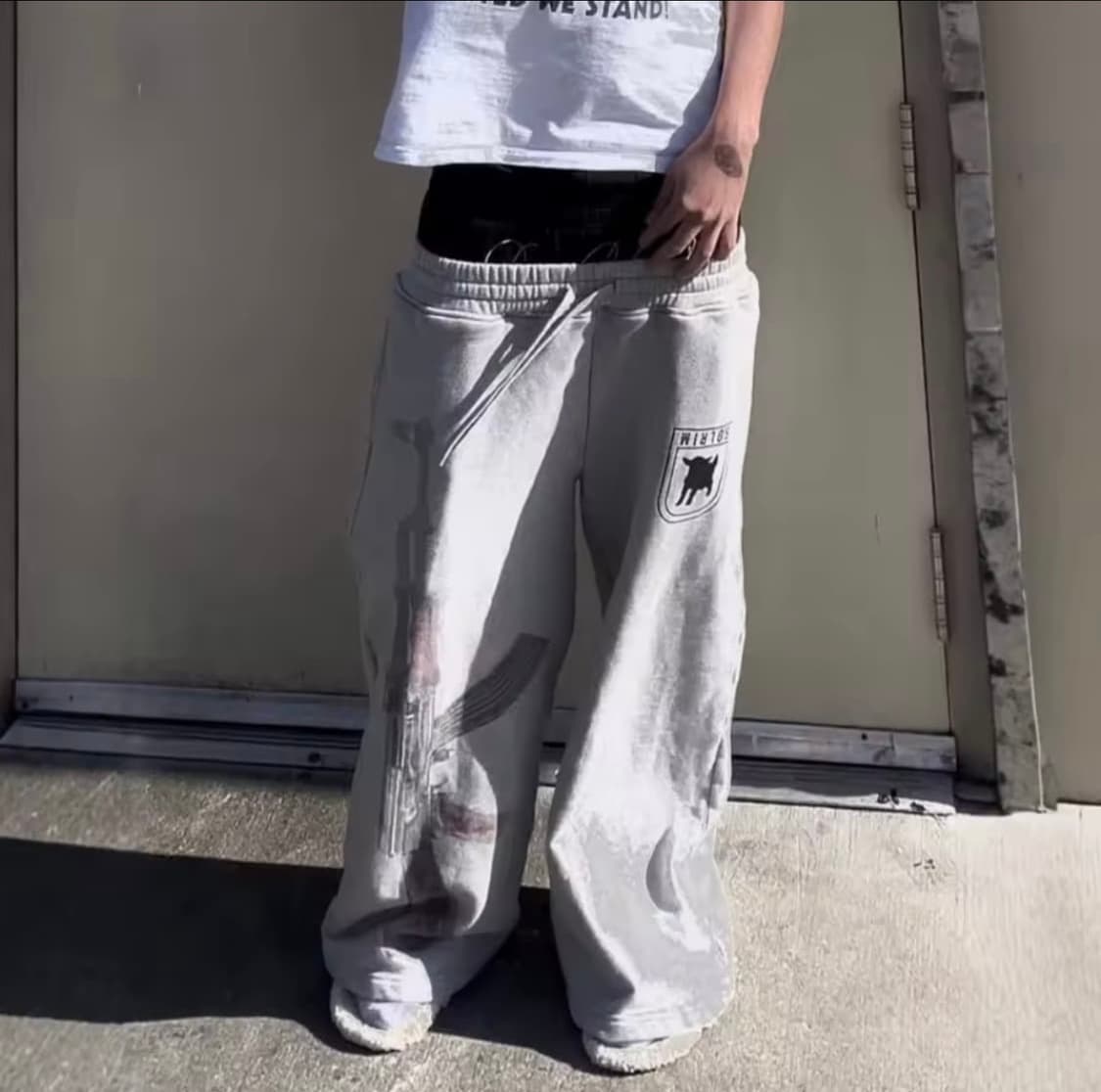 [Free] 새깅 웨이스트 트레이닝 와이드팬츠 상품이미지1