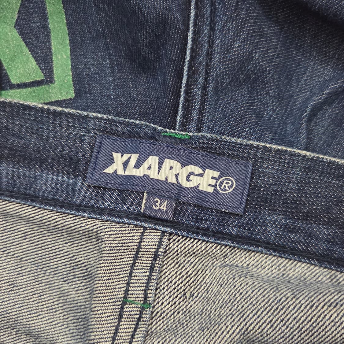 [34size] Xlarge 데님 프린팅 바지 상품이미지3