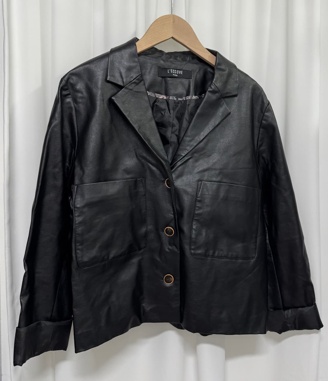 L'ECCOVE 레코브 블랙 레더 가죽 자켓 상품이미지5
