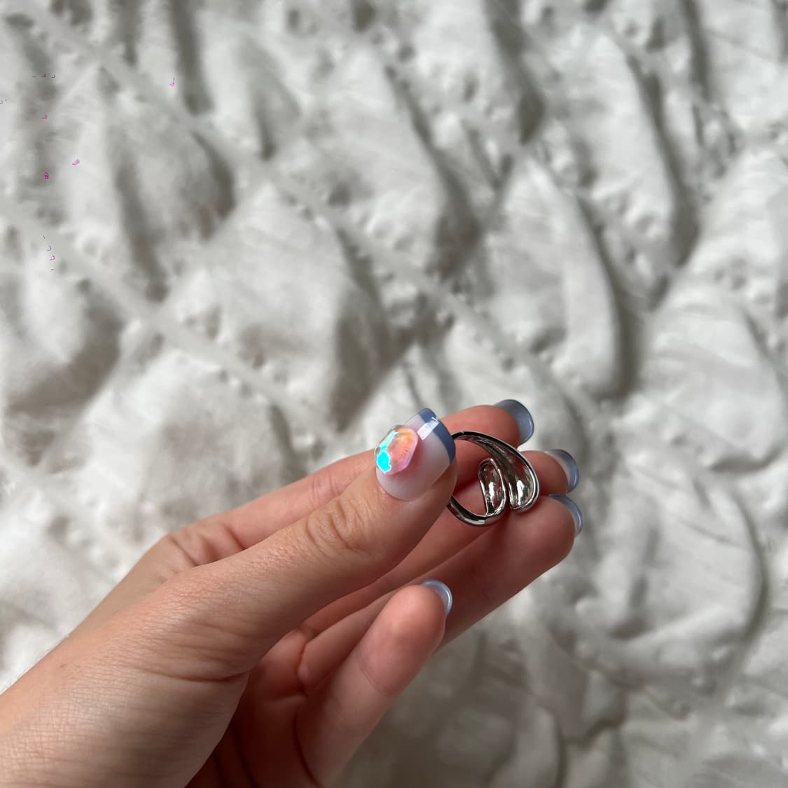 실버 드롭 라인 반지 상품이미지3