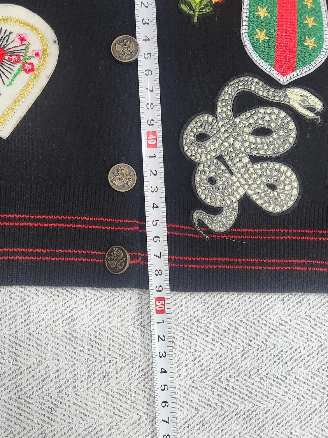 [F] 호랑이 패치 니트 자켓 봄버 여성 F사이즈 상품이미지7