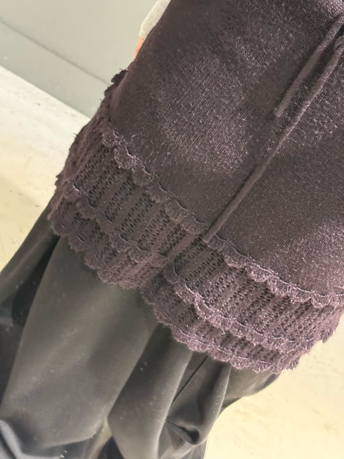 purple🍇 crochet line detail knit skirt 상품이미지3
