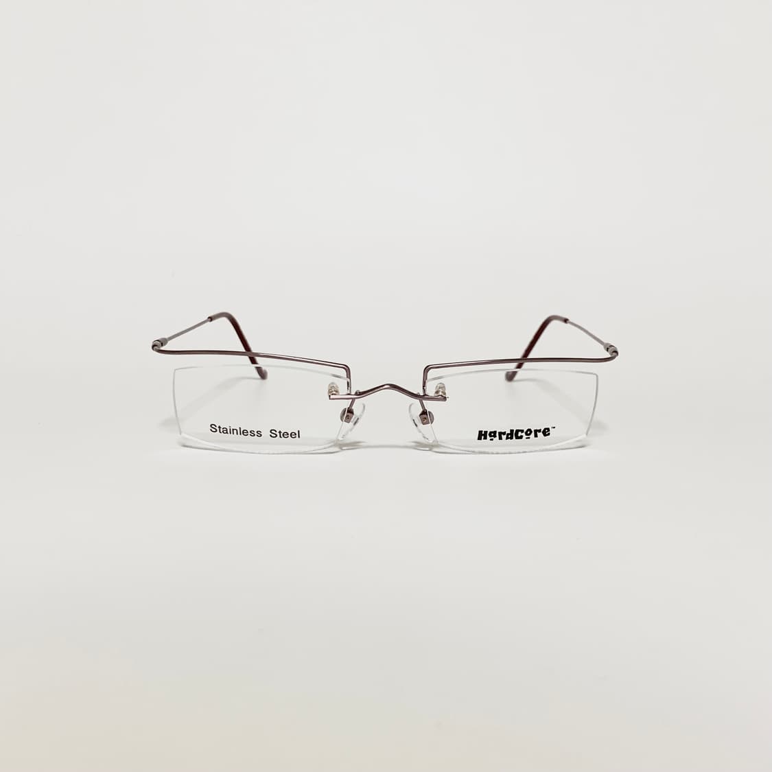 840 브라운 데드스탁 남녀공용 무테 직사각 스테인리스 프레임 빈티지안경 상품이미지1