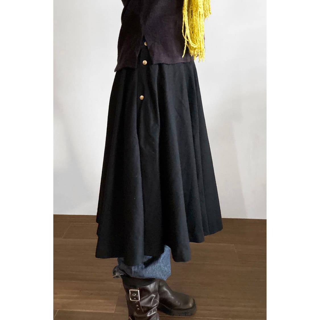 Side Button Flare Skirt 상품이미지2