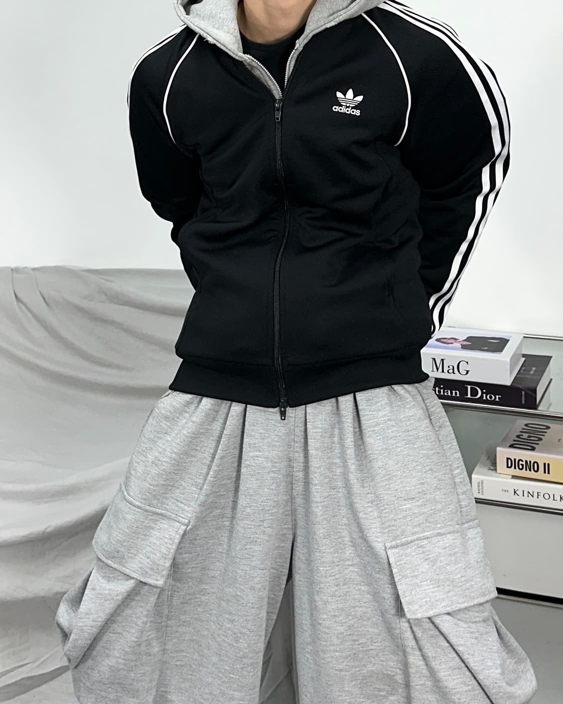 아디다스 블랙 슈퍼스타 트랙탑 져지 M 상품이미지3