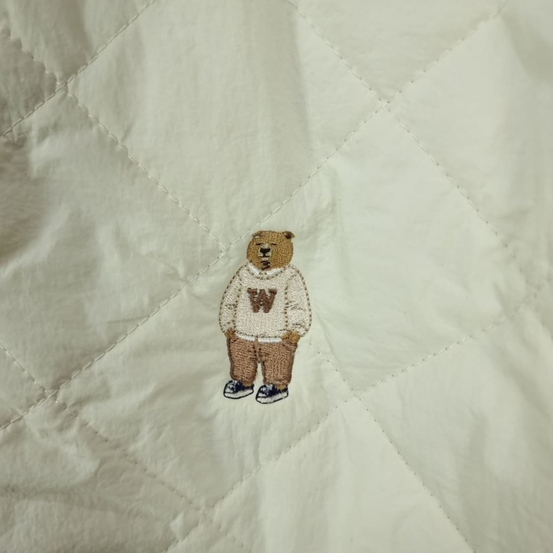 [후아유] 곰돌이 자수 코듀로이 카라 퀄팅 퀼팅 자켓 M19222 상품이미지7
