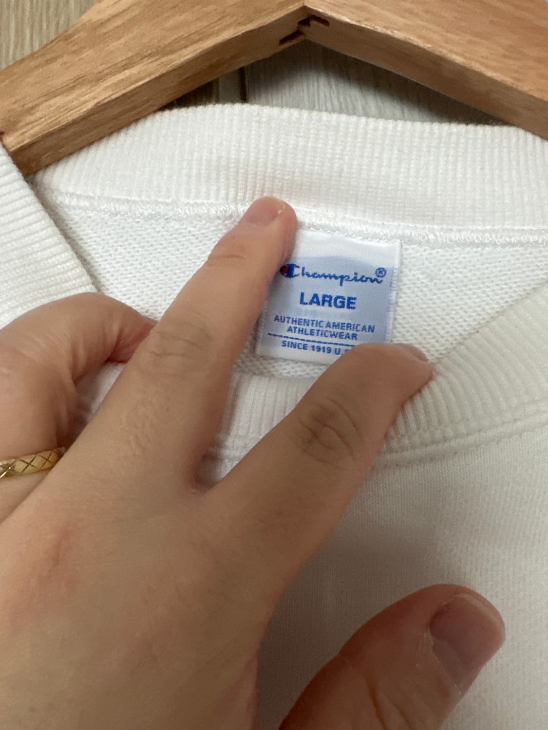 챔피온 맨투맨 흰색 라지 상품이미지3