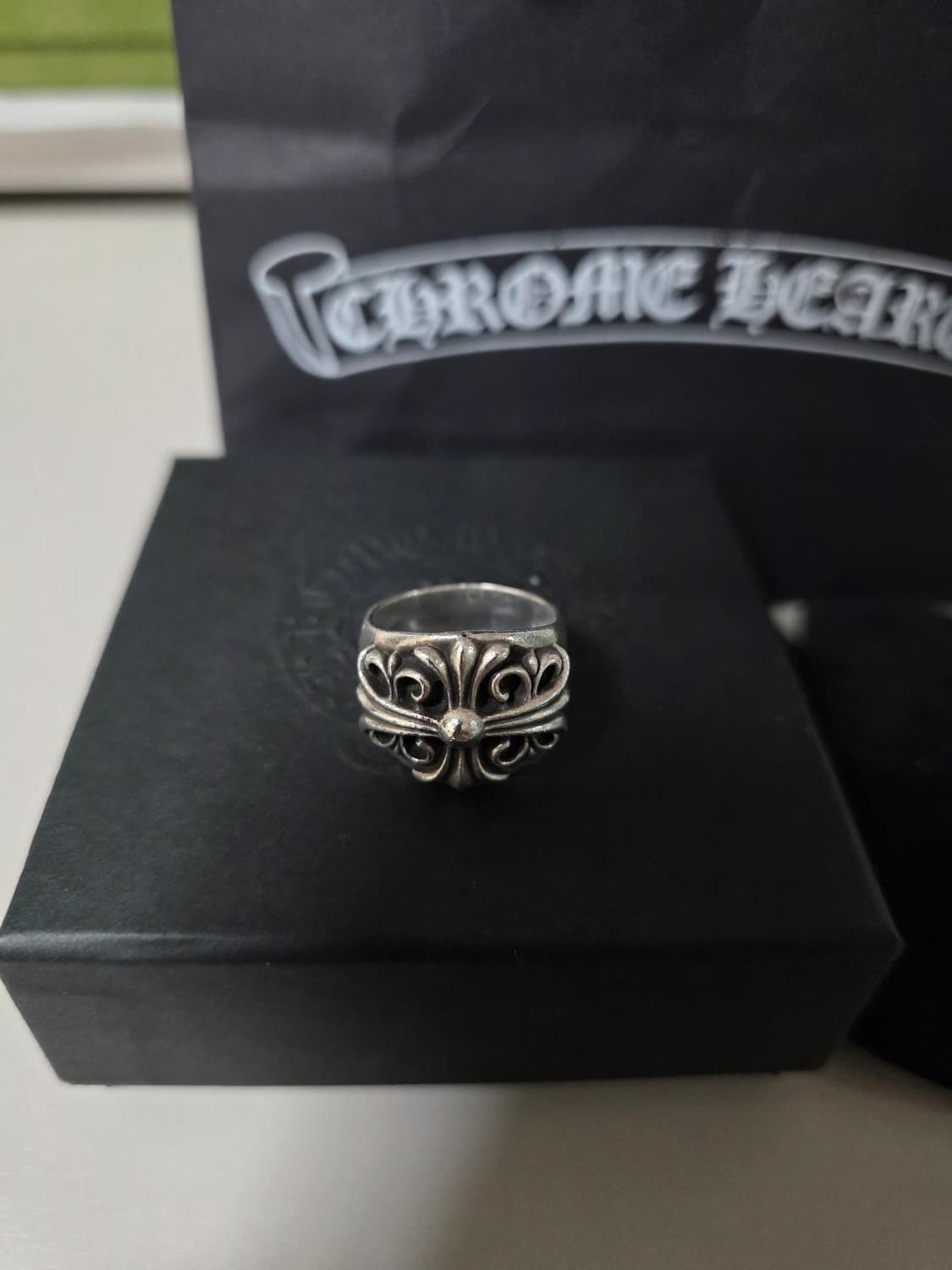 [us8.5,세척완료]크롬하츠 키퍼 크로스링 상품이미지2