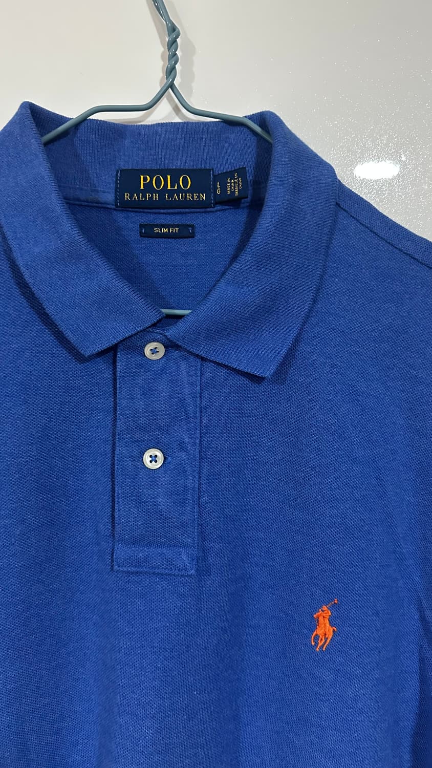 폴로 랄프로렌 블루 슬림핏 반팔 카라티 L 상품이미지2