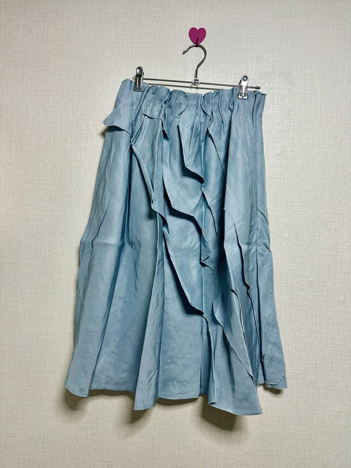 COS 코스 밴딩 러플 미디스커트 더스티블루  상품이미지2