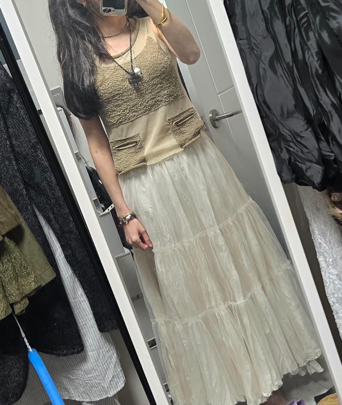 시스루 포켓 슬리브리스 와걸 와이즈걸 상품이미지2