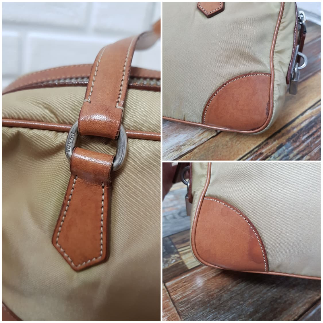 [정품] 프라다 나일론 숄더백 베이지 브라운 상품이미지8