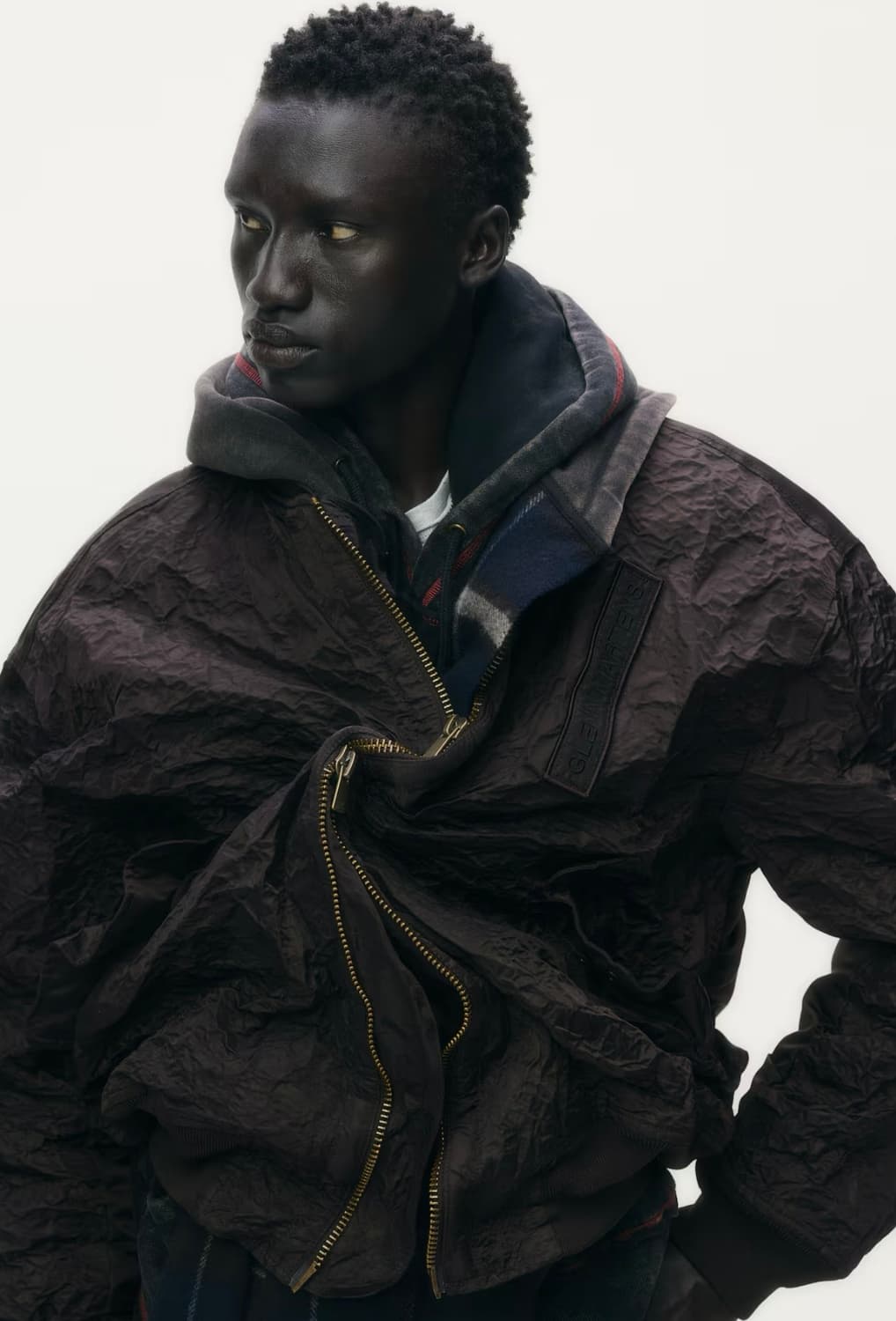 H&M x 글렌 마틴스 포일드 봄버 자켓 다크 브라운 상품이미지4