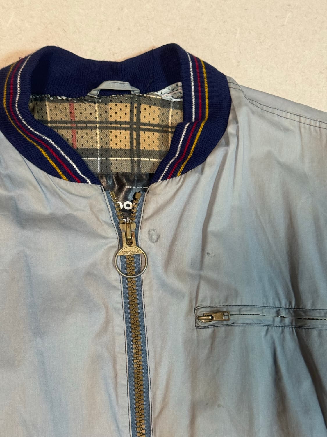 00s barbour 올드 바버 distressed 빈티지 스포츠 자켓 상품이미지4