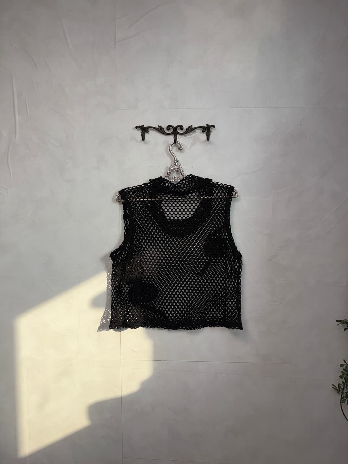Black flower draped mesh sleeveless  상품이미지6