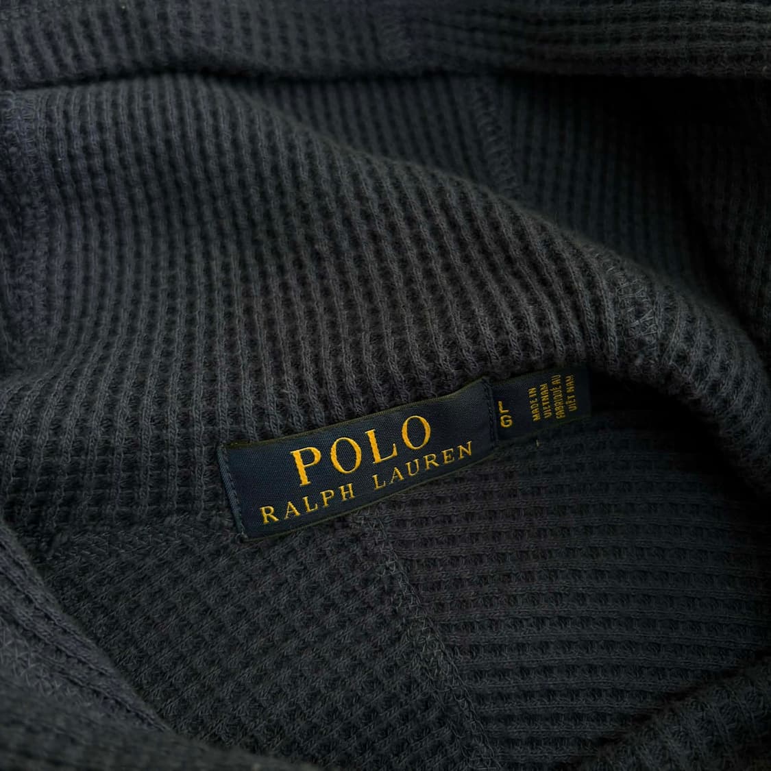 폴로 랄프로렌 네이비 와플 골지 니트 후드티(L) 상품이미지4