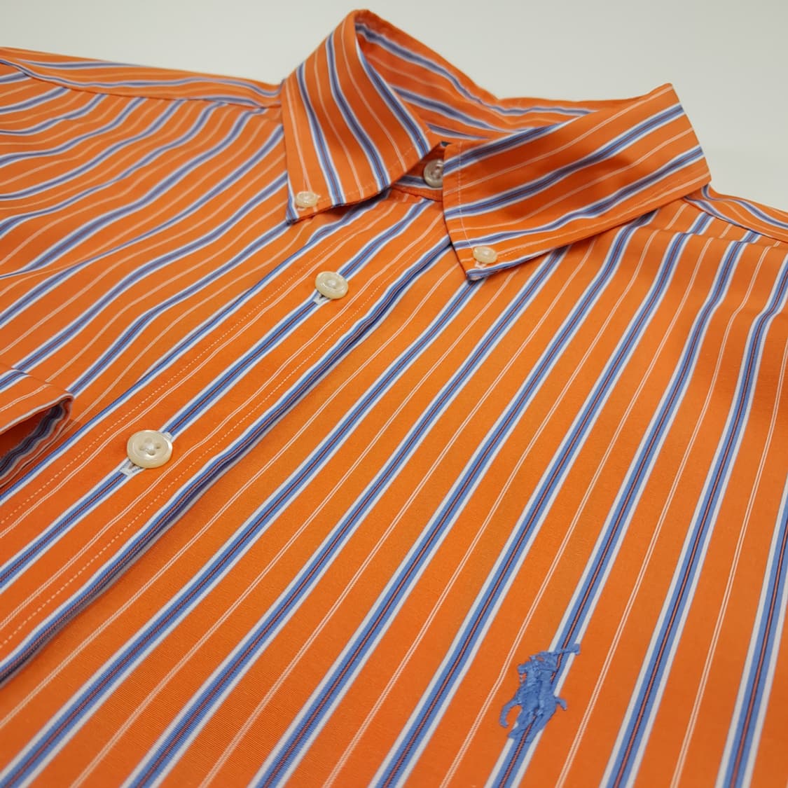CN920 XL 폴로 랄프로렌 오렌지 스트라이프 긴팔 셔츠 남방 상품이미지6