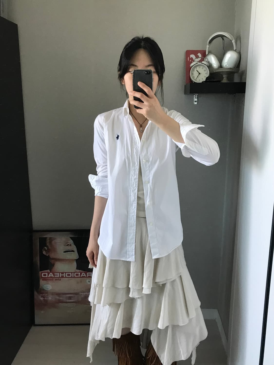 폴로 랄프로렌 포니 로고 화이트 셔츠 상품이미지4