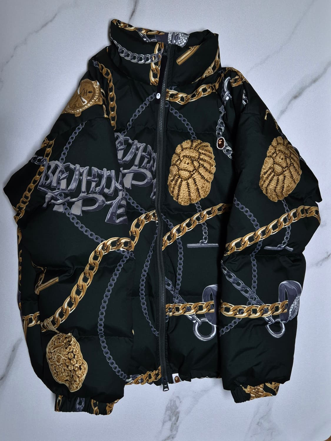 베이프 BAPE Jewels Down Jacket Green L 상품이미지2