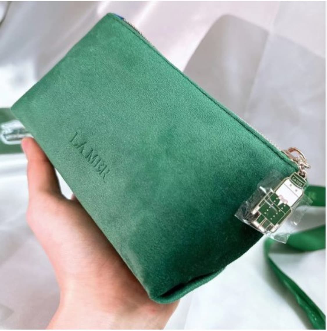 라메르 LA MER 그린 벨벳 사각 파우치 (새제품) 상품이미지2