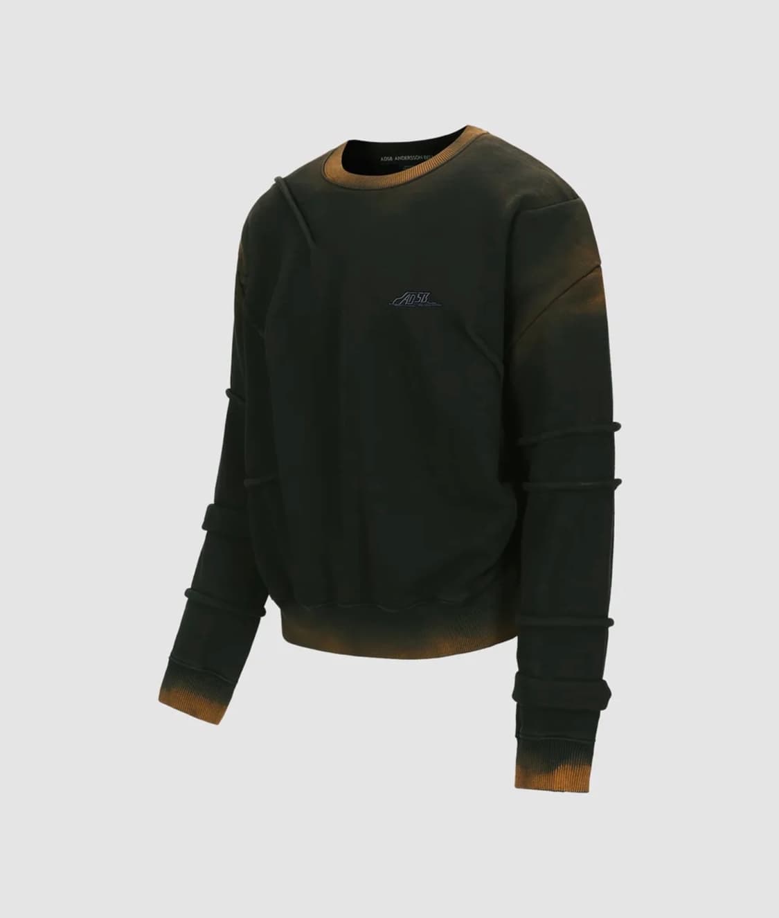 [앤더슨벨] 마드로 그라디언트 맨투맨 블랙 (2XL) 상품이미지1