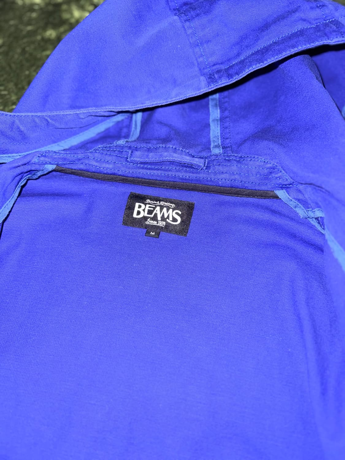 [M] BEAMS 빔즈 투웨이 후디드 코튼 자켓 블루 상품이미지6