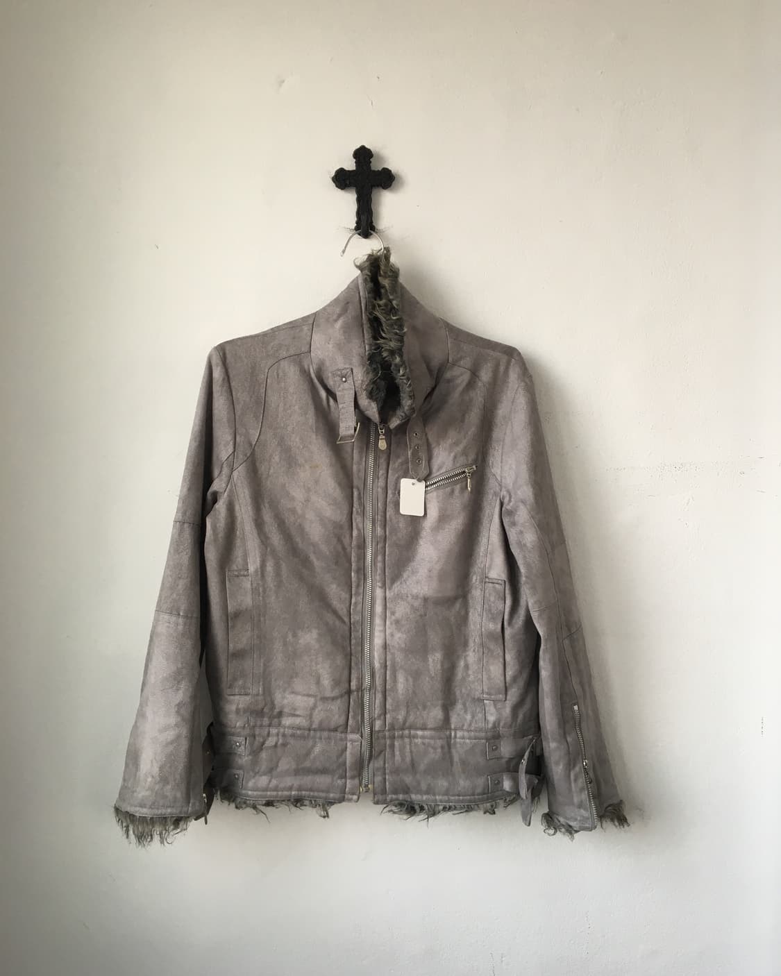 Fake fur trimming belted mustang 상품이미지2