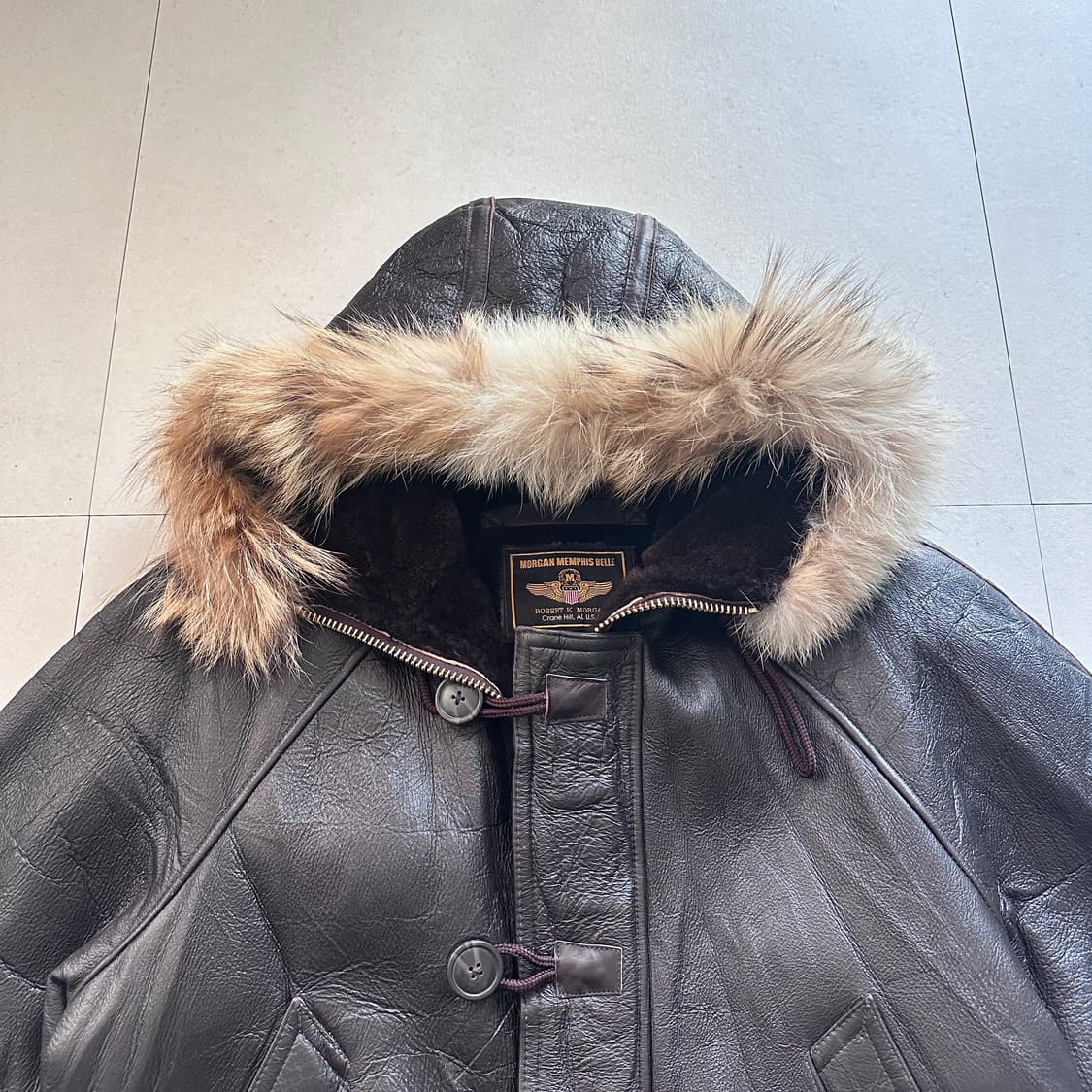 모건(일본) 멤피스벨 무톤 후드 통가죽 무스탕 M 상품이미지2