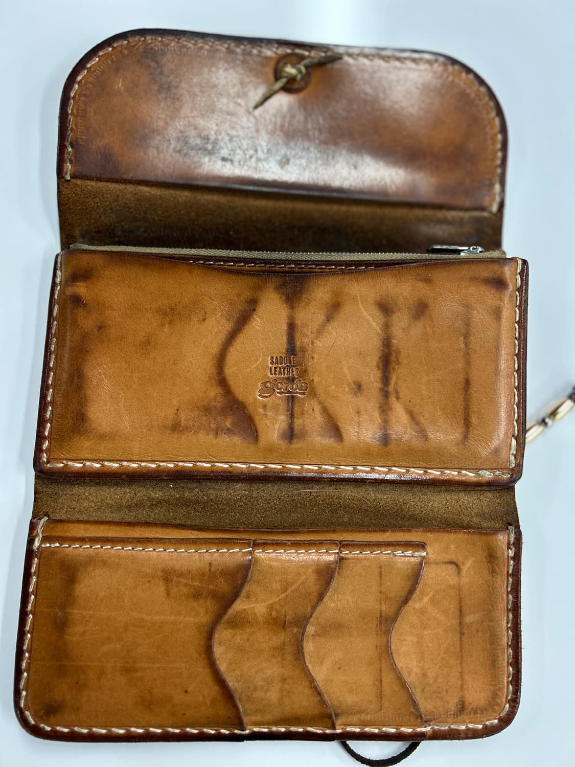 GOROS 고로스 네츄럴 브라운 새들레더 이글콘초 중지갑 상품이미지6