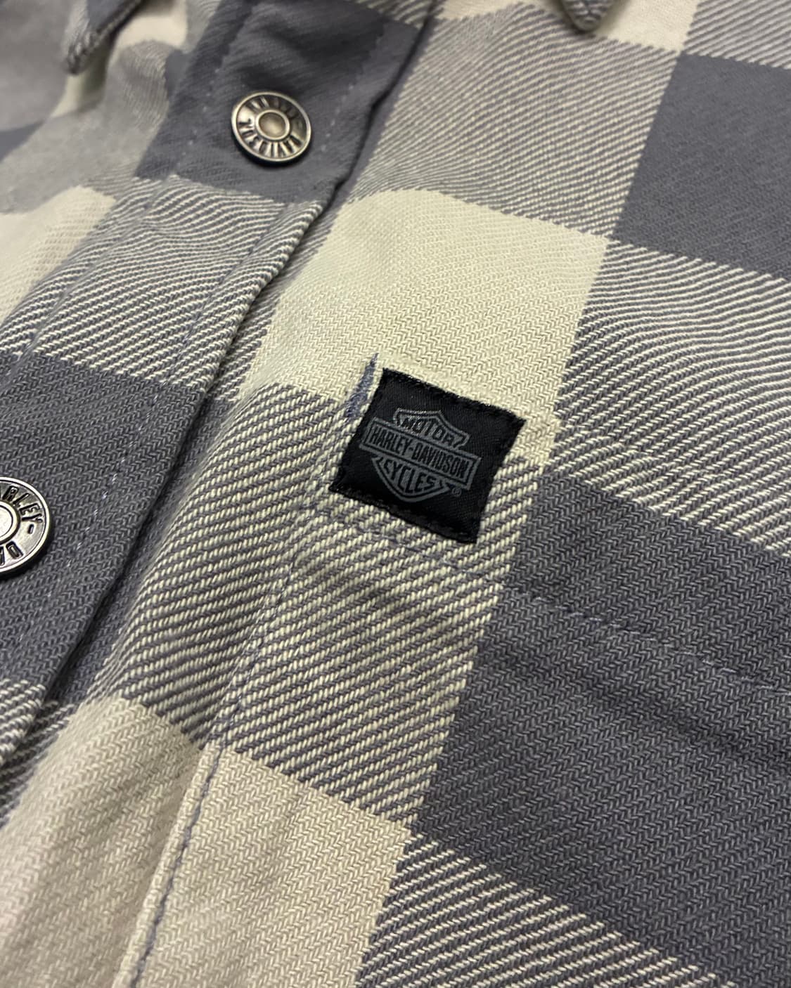 (S/100)할리데이비슨 백로고 코튼 체크 플란넬셔츠 할리셔츠 상품이미지4
